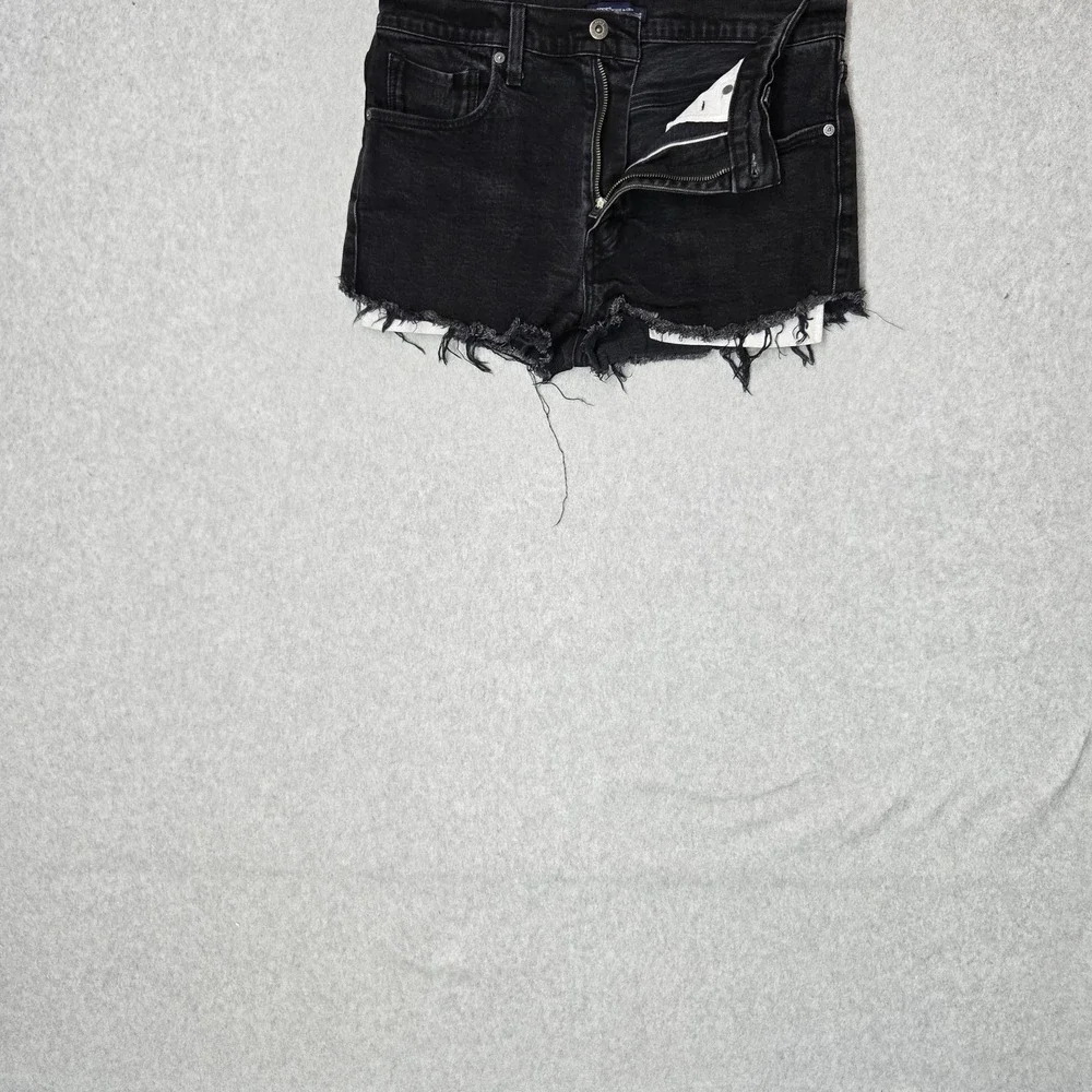 Levi's 512 Women Shorts 33 Black Denim Slim Taper Frayed 2